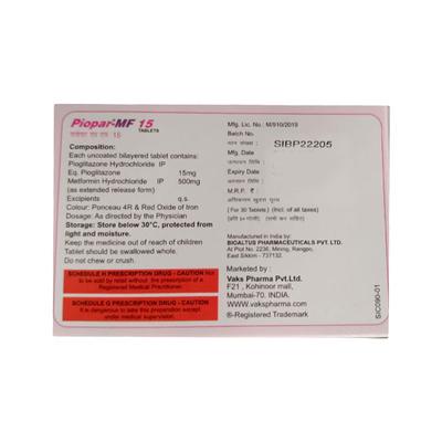 PIOPAR MF 15 Tablet 15's - Diabetes-Ant