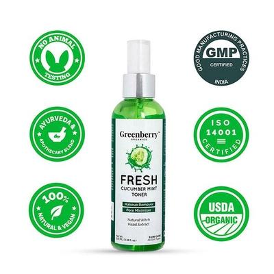 Greenberry Organics Fresh Cucumber Mint Toner 100 ml - Lotions & Creams