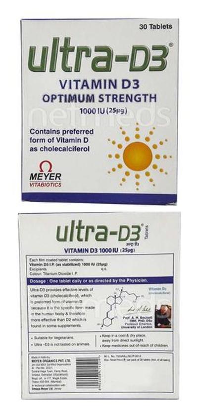 Ultra D3 Tablet 30'S - Supplements-Vit