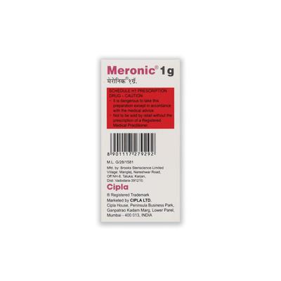 Meronic 1gm Injection 1's - Bacterial Infections-OBL