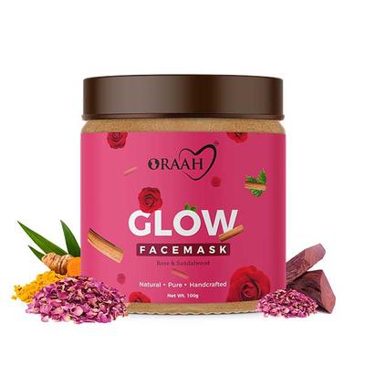Oraah Glow Face Mask - Rose & Sandalwood 100 gm - Personal Care (Ayush)