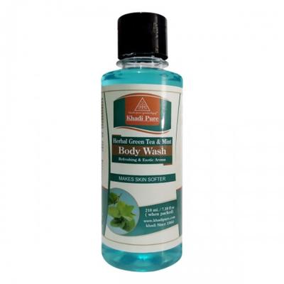 Khadi Pure Herbal Body Wash - Green Tea & Mint 210 ml - Shower Gels & Body Wash