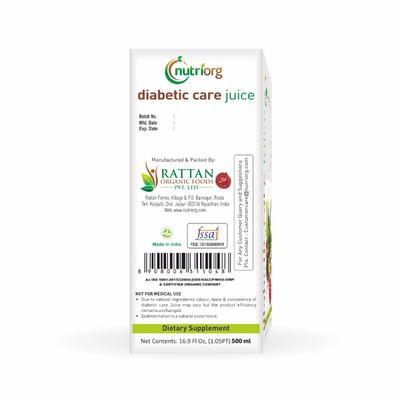 Nutriorg Diabetic Care Juice 500 ml - Diabetes Care (Ayush)