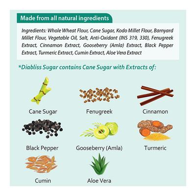 Diabliss Diabtic Friendly Millet Cookies 150 gm - Nutritional Bars