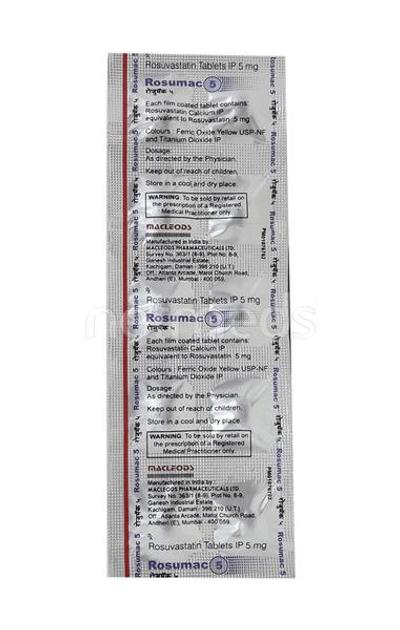 Rosumac 5mg Tablet 10'S - High Cholesterol-Dys