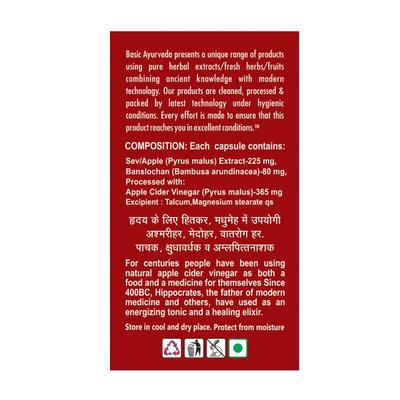 Basic Ayurveda ACV (Apple Cider Vinegar) Capsule 40's - Speciality Medicines
