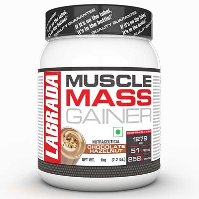 Labrada Muscle Mass Gainer Powder - Chocolate Hazelnut 1 kg - Workout Essentials