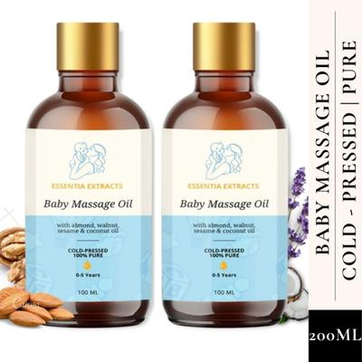 Essentia Extracts Pure Cold Pressed Baby Massage Oil (0-5 Years) (Pack of 2 x 100 ml) 1's - Massage Oils