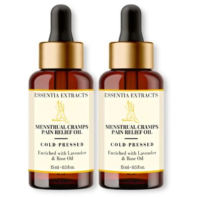 Essentia Extracts Cold Pressed Menstrual Cramp Pain Relief Oil (Pack of 2 x 15 ml) 1's - Creams/Oils/Lotions