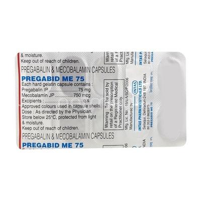 Pregabid ME 75mg Capsule 10'S - Neuropathic Pain-Noo