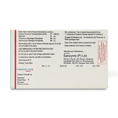 PUBERGEN HP NU 5000iu Injection 1's - Hormonal Therapy-Tro