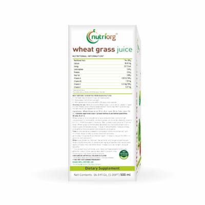 Nutriorg Wheatgrass Juice 500 ml - Ayurvedic Juices