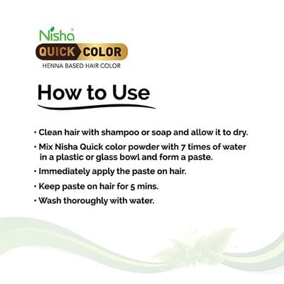 Nisha Quick Henna Hair Color - Natural Black 60 gm - Crème