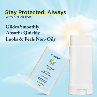 TruHabit Sunscreen Stick SPF 50+ With Vitamin C (All Skin Types) 13 gm - Face Sunscreen