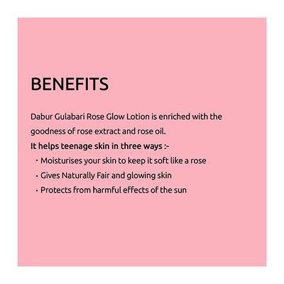 Dabur Gulabari Rose Glow Lotion 200 ml (Buy 1 Get 1 Free) - Lotions & Creams