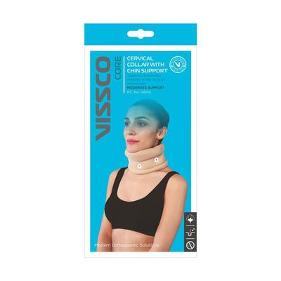 Vissco Core Cervical Collar with Chin Moderate Support (0301A) (M) - Neck/Shoulder Supports