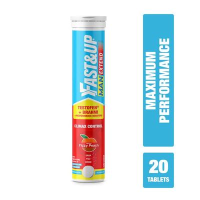 Fast&Up Man Extend Effervescent Tablet - Fizzy Peach Flavour 20's - Sexual Care