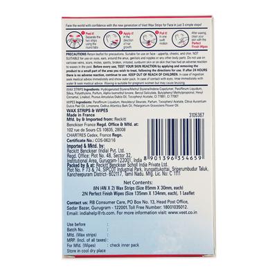 Veet Face Precision Upper Lip, Cheeks and Chin Waxing Strips 8's - Shaving & Hair Removal
