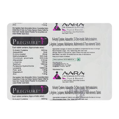 PREGSURE F Tablet 10's - Supplements-Vam