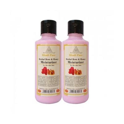 Khadi Pure Herbal Moisturizer - Rose & Honey (Pack of 2 x 210 ml) - Personal Care (Ayush)