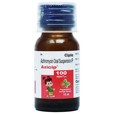AZICIP 100 PEPPERMINT & ORANGE FLAVOUR Oral Suspension 15ml - Bacterial Infections-Mac