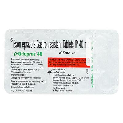 ODEPRAZ 40 Tablet 15's - Ulcer/Reflux/Flatulence-Aaa