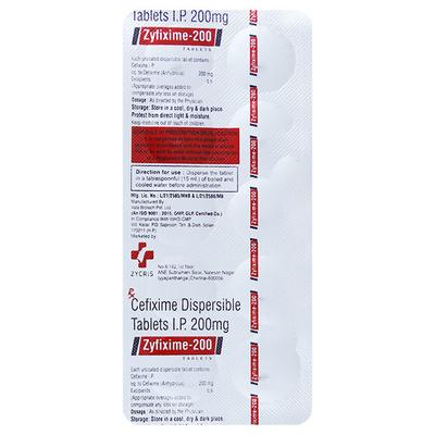ZYFIXIME 200 Tablet 10's - Bacterial Infections-Cep