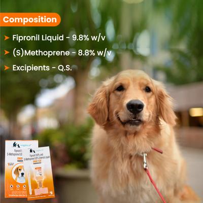 Wiggles Eraditch Spot on for Dogs Fleas Ticks Remover Treatment Drops 1.34 ml - Pet Grooming