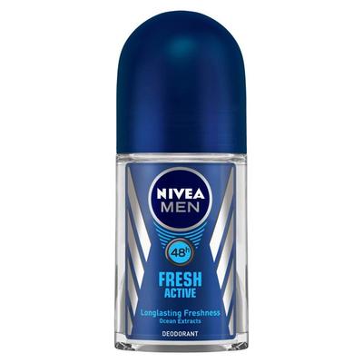 Nivea Men Roll-On Deodorant Buy 2 Get 1 Free Combo Pack - Fresh active + Cool Kick + Deep Impact (Pack of 3 x 50 ml) - Men Deodorants/Roll-Ons