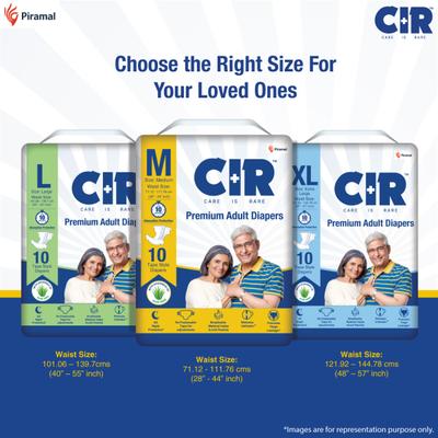 CIR Premium Adult Diapers - Tape (M) 10's - Adult Diapers & Pads