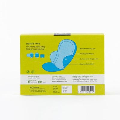 Pee Safe Reusable Sanitary Pads (Regular 3's + Overnight 1's) - Sanitary Napkins