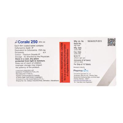 CORAILE 250mg Tablet 10's - Bacterial Infections-Cep