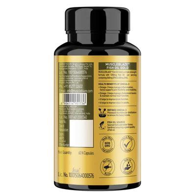 MuscleBlaze Fish Oil Gold Capsule 60's - Omega Fish Oil Fatty Acids
