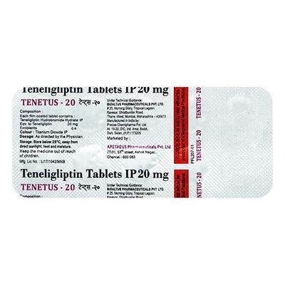 TENETUS 20mg Tablet 10's - Diabetes-Ant