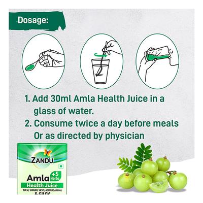 Zandu Amla + 5 Herbs Immunity Booster Health Juice 1 litre - Ayurvedic Juices