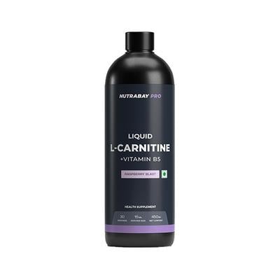 Nutrabay Pro L Carnitine +Vitamin B5 Liquid - Raspberry Blast 450 ml - Amino Acids