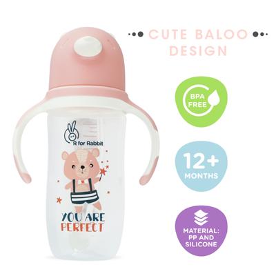 R for Rabbit Baloo Baby Straw Sipper 300 ml - Pink - Pacifiers & Teethers