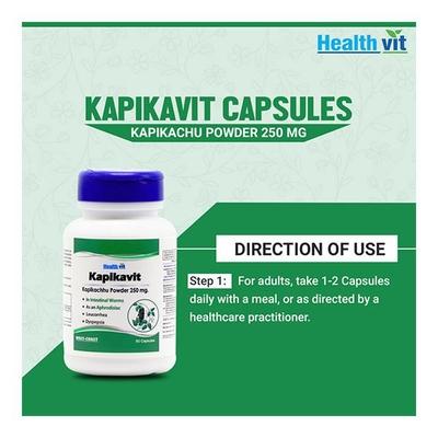 HealthVit Kapikavit (Kapikachhu Powder) 250 mg Capsule 60's - Herbal Dietary Supplement