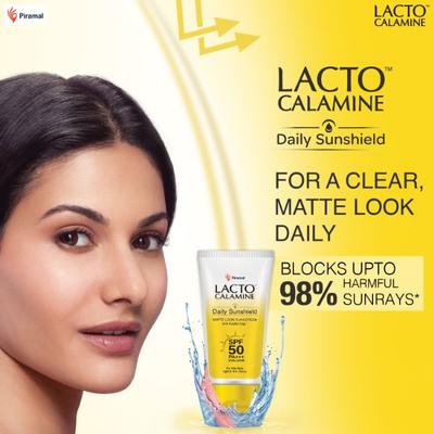 Lacto Calamine Daily Sunshield Matte Look Sunscreen Lotion SPF 50 PA+++ For Oily Skin 50 gm - Face Sunscreen