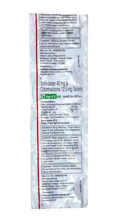 Ibtel CT 40/12.5mg Tablet 10'S - Hypertension-Ang
