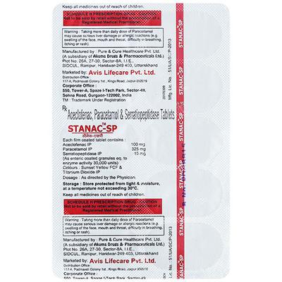 STANAC SP Tablet 10's - Pain relief-Nsa
