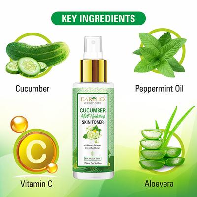 Eartho Essentials Mint Hydrating Skin Toner - Cucumber 100 ml - Toners