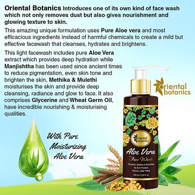 Oriental Botanics Face Wash - Aloe Vera 200 ml - Face Wash & Cleansers