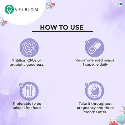 Velbiom Nu Mom Pre & Probiotic Veg Capsule 15's - Digestive Health