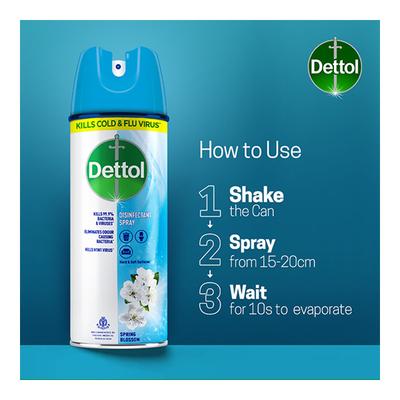 Dettol Multi-Purpose Disinfectant Spray For Hard & Soft Surfaces - Spring Blossom 225 ml - Others