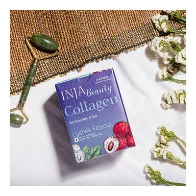 INJA Beauty Collagen Powder - Lychee Flavour 125 gm (N) - Calcium And Minerals