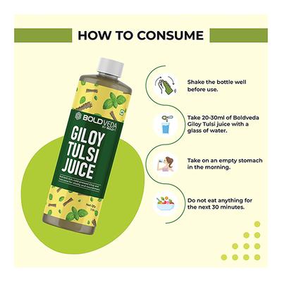 Boldveda Giloy Tulsi Juice 1 litre - Ayurvedic Juices