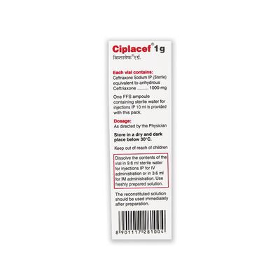 Ciplacef 1000mg Injection 5ml - Bacterial Infections-Cep
