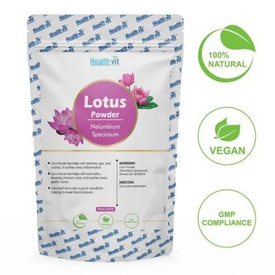 HealthVit Natural Lotus (Nelumbium Speciosum) Powder 100 gm - Herbal Dietary Supplement