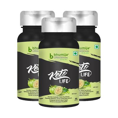 Bhumija Lifesciences Keto Life Veg Capsule (Pack of 3 x 60's) - Weight Loss